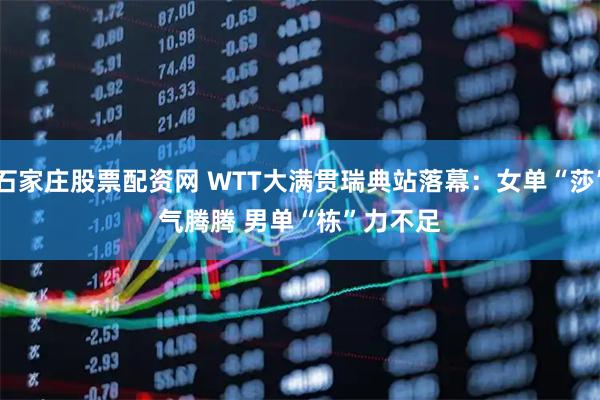 石家庄股票配资网 WTT大满贯瑞典站落幕：女单“莎”气腾腾&#32;男单“栋”力不足
